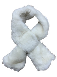 Womens Mossimo Cream Pull Through Faux Fur Scarf Muffler