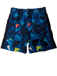 Infant Boys Blue Geometric Print Athletic Shorts Elastic Waistband 24m