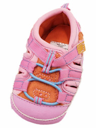 Infant Girls Pink & Orange Soft Sole Sneakers Summer Baby Shoes