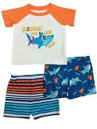 Infant & Toddler Boys Shark Octopus Crab Shirt & Shorts Pajama Sleep Set