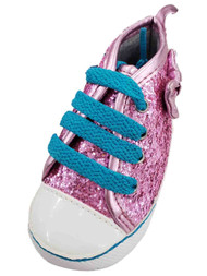 Infant/Toddler Girls Pink & Blue Glitter Sparkle Laced Sneakers Shoes