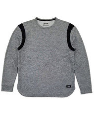 MSX By Michael Strahan Mens Gray & Black Premium Terry Long Sleeve Shirt