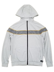 MSX By Michael Strahan Mens Gray Mango Premium Terry Athletic Zip Hoodie