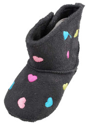Infant Girls Black Hearts Blue Pink Yellow Boots Booties Baby Shoes