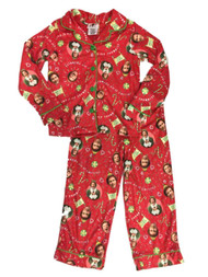 Girls Elf Smiling Is My Favorite Red Button Up Christmas Pajamas Sleep Set