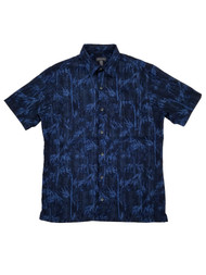 Mens Blue Tropical Air Classic Fit Short Sleeve Button-Down Shirt S 14-14.5