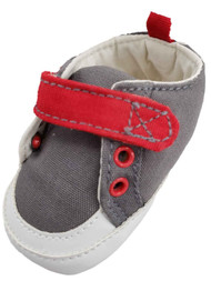 Infant Boys Grey Red White Kids Baby Shoes Slip-On