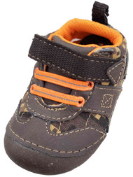 Infant & Toddler Boys Brown & Orange Camo Print Kids Shoes Slip-On