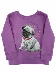 Infant & Toddler Girls Purple Princess Pup Fleece Sweatshirt Top Baby Shirt
