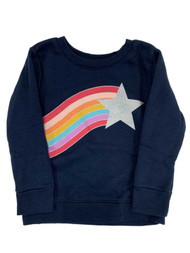 Infant & Toddler Girls Navy Star Rainbow Fleece Sweatshirt Top Baby Shirt