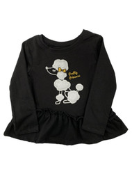 Infant & Toddler Girls Black Peplum Top Poodle Pretty Princess Baby Shirt