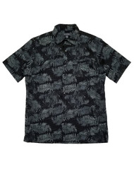 Mens Black Tropical Hawaiian Air Classic Fit Short Sleeve Button-Down Shirt S