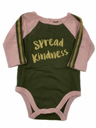 Infant & Toddler Girls Green & Pink Spread Kindness Bodysuit Creeper Baby