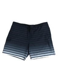 Mens Black Fade Gray White Striped Board Shorts Swim Trunks 3X-Large