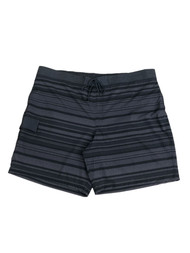 Mens Black Gray Striped Board Shorts Swim Trunks 3X-Large