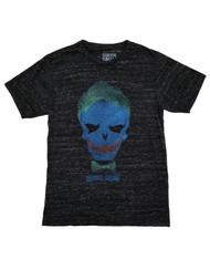 DC Comics Mens Heather Black Suicide Squad Joker Skull T-Shirt