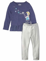 Disney Frozen 2 Toddler Girls Believe In Miracles Blue & Silver Elsa Outfit