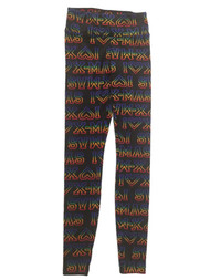 Junior Womens Black Poly I Love Christmas Rainbow Heart Holiday Leggings