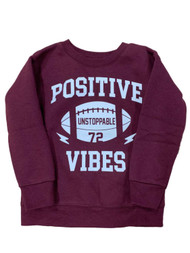 Infant & Toddler Boys Maroon Positive Vibes Football Sweatshirt Top Shirt