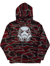 Star Wars Boys Gray & Red Camo Pullover Hoodie Sweatshirt Storm Trooper  Sweater