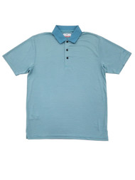 Grand Slam Mens Delphinium Blue Stripe Performance Golf Polo Shirt