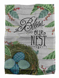 Bless This Nest Burlap Decorative Garden Flag 18 by 12.5 Inch