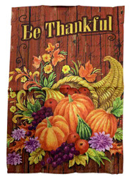 Be Thankful Fall Holiday Thanksgiving Decorative Garden Suede Flag 18 x 12.5 In