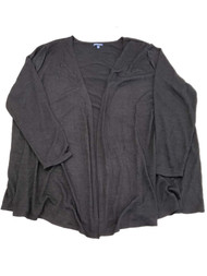 Womens Plus Size Black Open Front Cardigan Drapey Sweater Shirt Top 3X