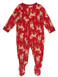 Carters Infant & Toddler Girls Red Fleece Deer Sleeper Holiday Pajamas