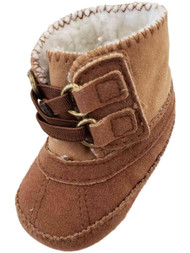 Infant Baby Boys Brown Lined Slip-On Boots Booties Baby Kids Shoes