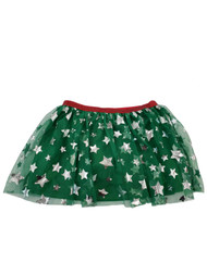 Girls & Girls Plus Green Foil Star Christmas Dressy Layered Tulle Tutu Skirt