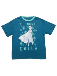 Disney Frozen Junior Womens Blue Elsa Anna T-Shirt The North Calls Tee