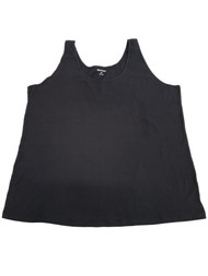 Womens Plus Size Basic Black Tank Top Sleeveless Summer Shirt Top 4X