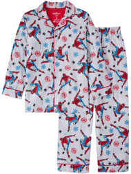 Marvel Boys Gray Spider-Man Superhero 2 Piece Flannel Pajama Sleep Set