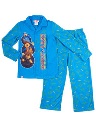 Boys Blue Lego Movie Emmett Built To Last 2 Piece Flannel Pajama Sleep Set
