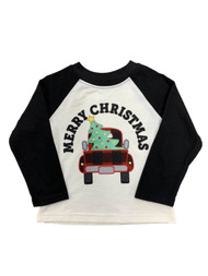 Infant & Toddler Boys Black & White Merry Christmas Truck Holiday Shirt