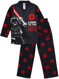 Boys Black Lego Star Wars Darth Vader Dark Side 2 Piece Pajama Sleep Set
