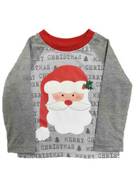 Infant & Toddler Boys Grey Merry Christmas Santa Holiday Shirt