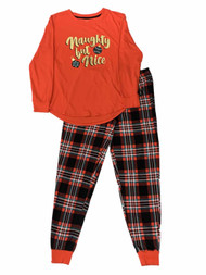 Women's Red & Black Plaid Naughty But Nice 2PC Pajama Sleep Set Sleepwear