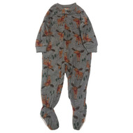 Carters Infant Boys Gray Fleece Reindeer Christmas Footie Sleeper Pajamas 12M