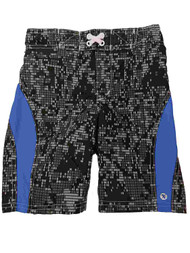 Boys Black & Blue Pixel Print Swim Trunk Board Shorts