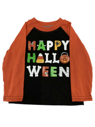 Toddler Boys Black & Orange Happy Halloween Long Sleeve Shirt Top