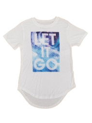 Disney Frozen Junior Womens White Let It Go Tee Shirt T-Shirt