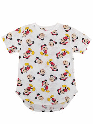 Disney Junior Womens Mickey Mouse Santa Claus Christmas Holiday T-Shirt