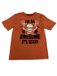 Boys Orange "I'm So Awesome It's Scary" Halloween T-Shirt Top