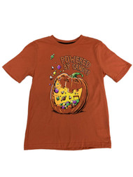 Boys Orange "Powered By Candy" Halloween T-Shirt  Pumpkin & Candy Top