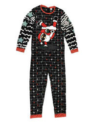 Mens Christmas Santa Claus Sunglasses Light Up Union Suit Sleeper Pajamas