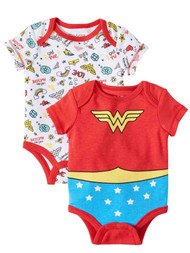 DC Comics Infant Girls 2pc Wonder Women Bodysuit Set Superhero Baby Outfit