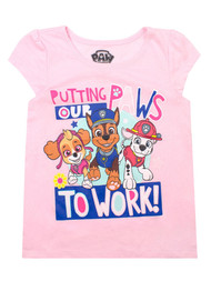 Paw Patrol Toddler Girls Putting Our Paws To Work Skye Puppy Pink T-Shirt 2T