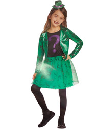DC Girls Green & Black Glitter Riddler Halloween Dress Costume
